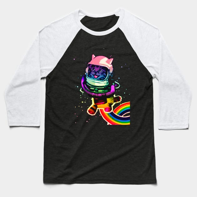 Spacecat Baseball T-Shirt by Cemetcooper